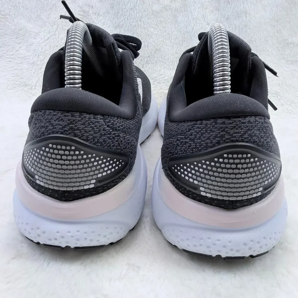 Brooks Ghost 16 Womens Running Shoes Black White Orchid Ice Size 8.5 Athletic